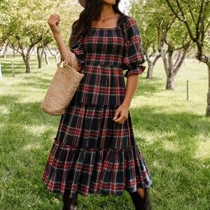 Ivy City Co /  Madeline Dress in Navy Plaid <SET> Women S + Mini 12-18 Months